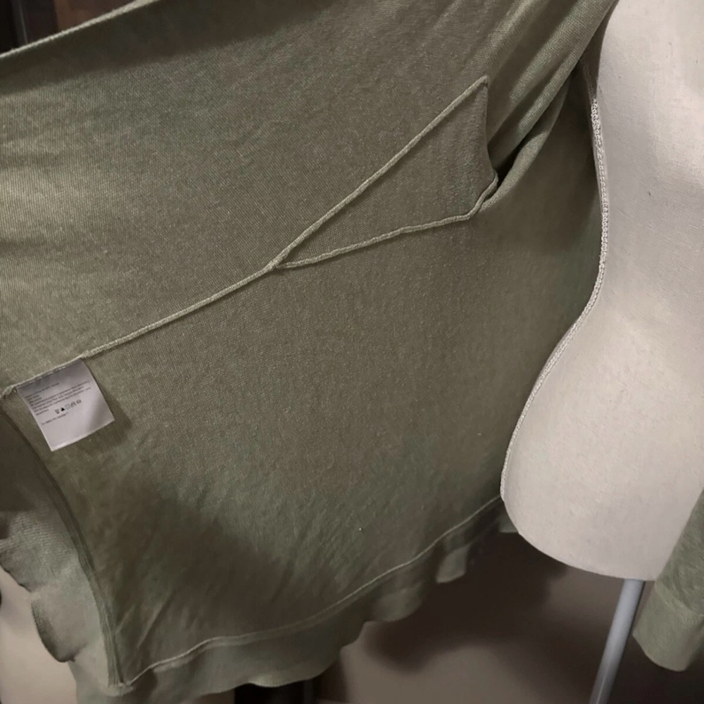 Lululemon Cashlu Knit Wrap Cardigan Heathered Rosemary Green M/L - Picture 7 of 8